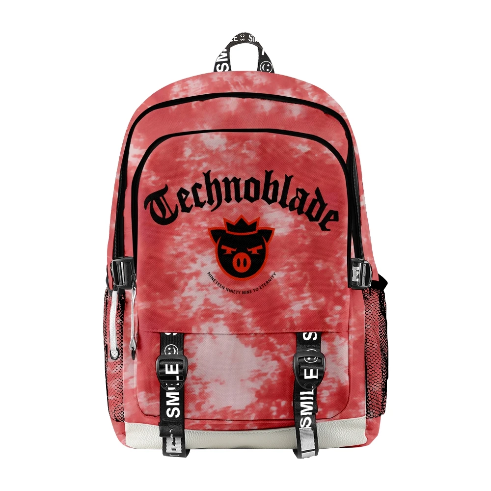 

Technoblade Merch To Eternity Pink Tie Dye Bag Zipper Backpack School Bag Unique Daypack Traval Bag Oxford Cloth