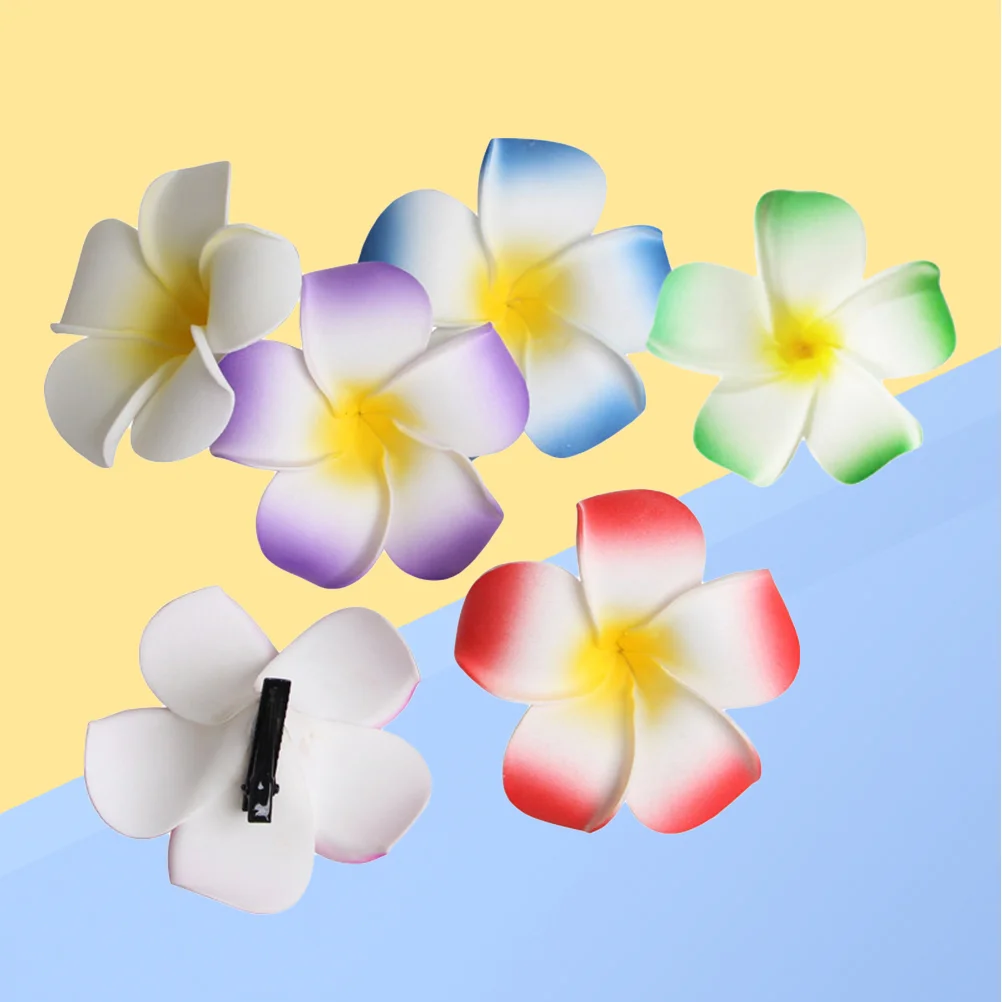 

12 Pcs Hair Clip Plumeria Hairpin Flower Clips Hawaiian Flowers for Accessories