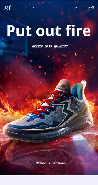 361 Degrees BIG3 5.0 Quick Men Basketball Shoes Cushioning