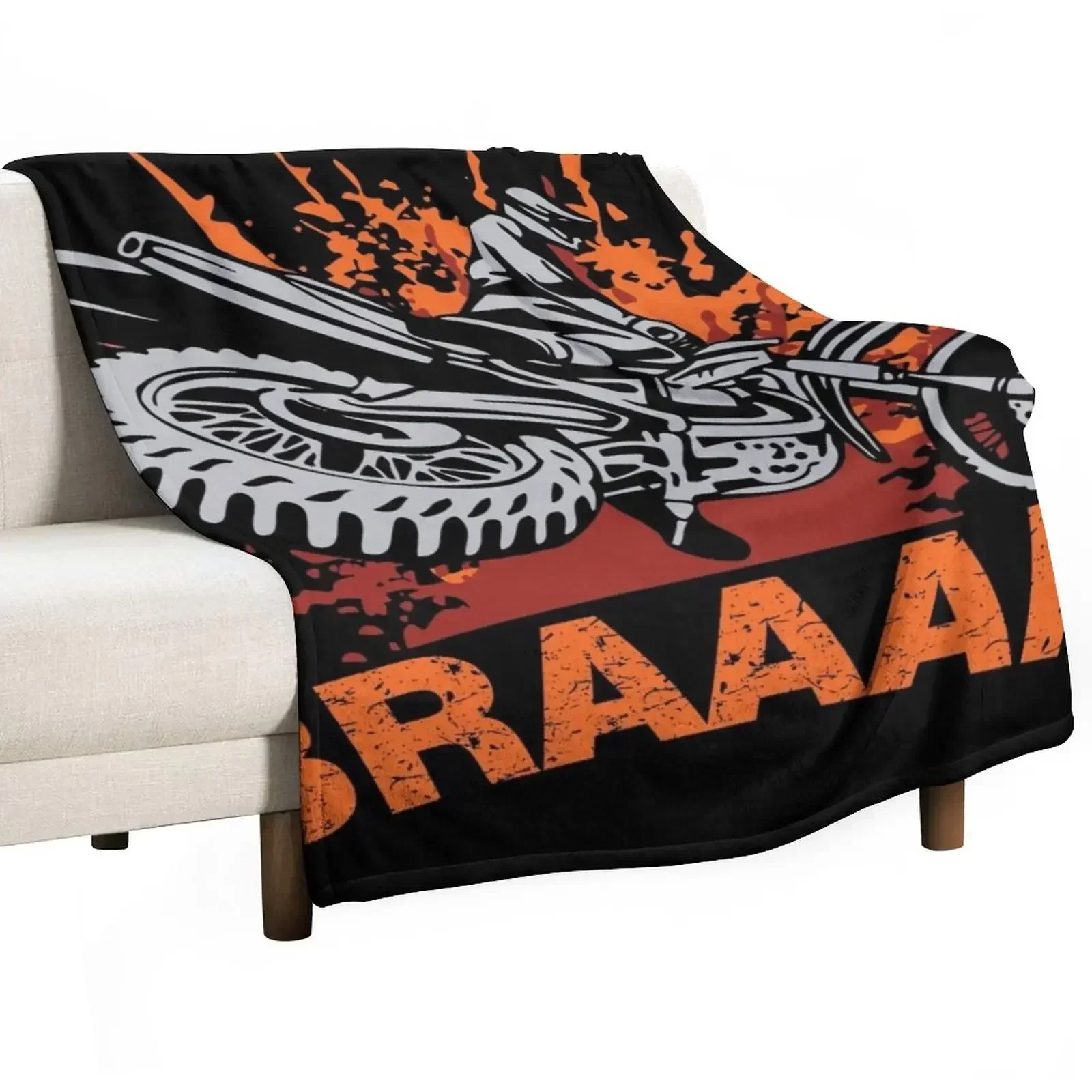 

Braaap, Dirt Bike, Motocross T-shirts, Mugs and Beddings Throw Blanket warm winter Thermal Bed Blankets