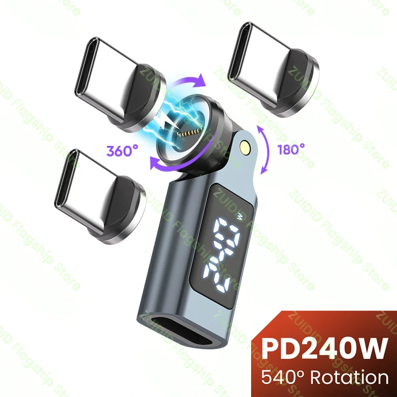 PD240W 파워 디스플레이 USB C to Type C 마그네틱 OTG 어댑터 ..