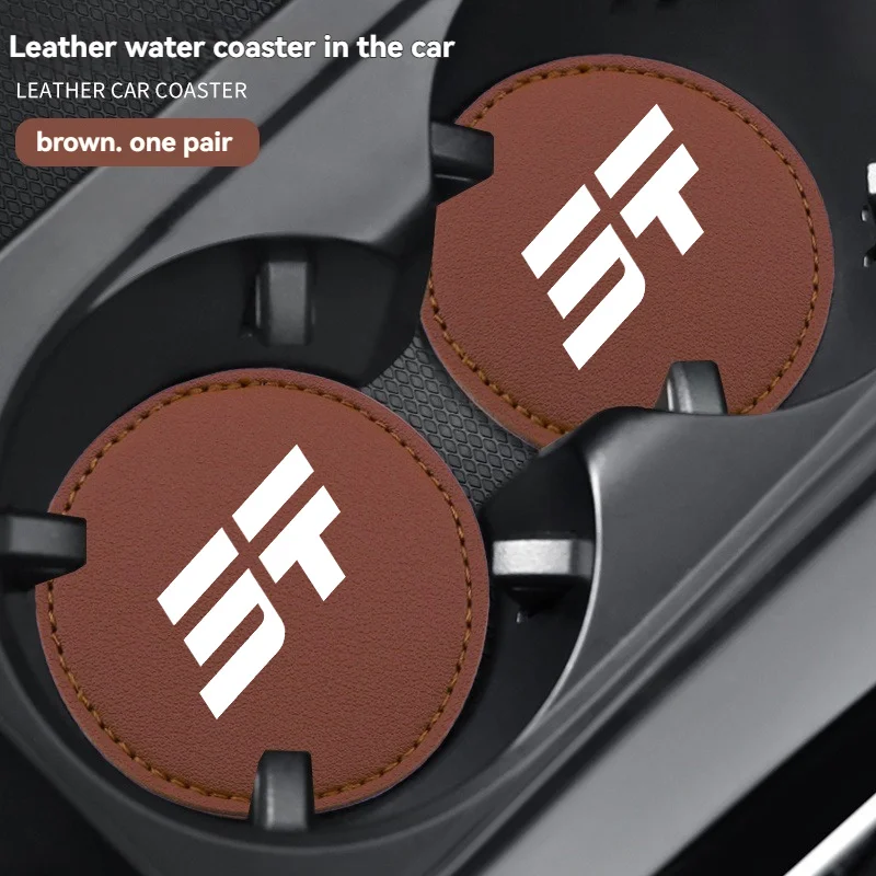 2Pcs Car Coaster Mats Water Cup Bottle Anti-slip Pads with For Chery Jetour Traveler T2 Car Accessories