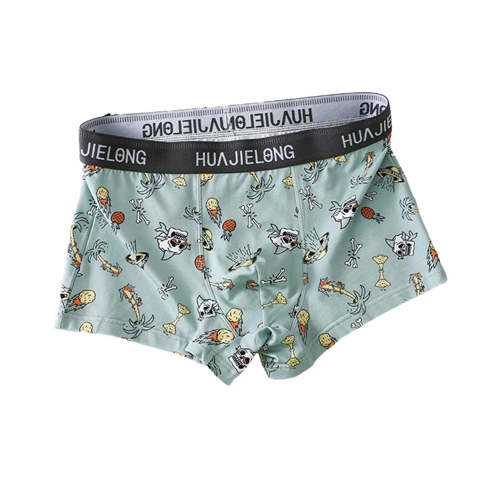 Sexy Men Boxer Funny Print Briefs Ultra-soft Shorts Underwear Skin Friendly Comfort Underpants Elasticity Trunks Casual Lingerie