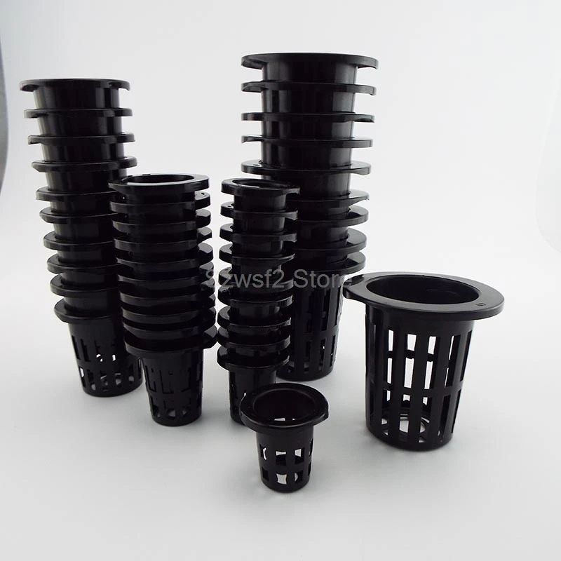 Hydroponic Mesh Pot 10pcs Vegetable Planting Basket Soilless Cultivation Plastic Plant Rooter Cup Aquarium Plant Cultivate Pot