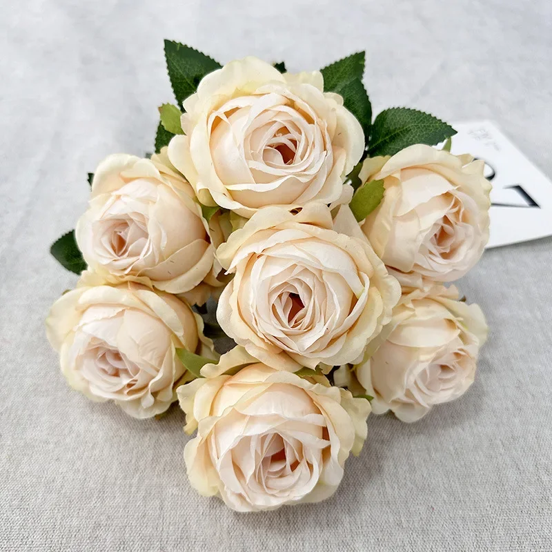 Elegant Pearl Rose Artificial Flower Bouquet - Wedding & Valentine's Day Decoration Ornament