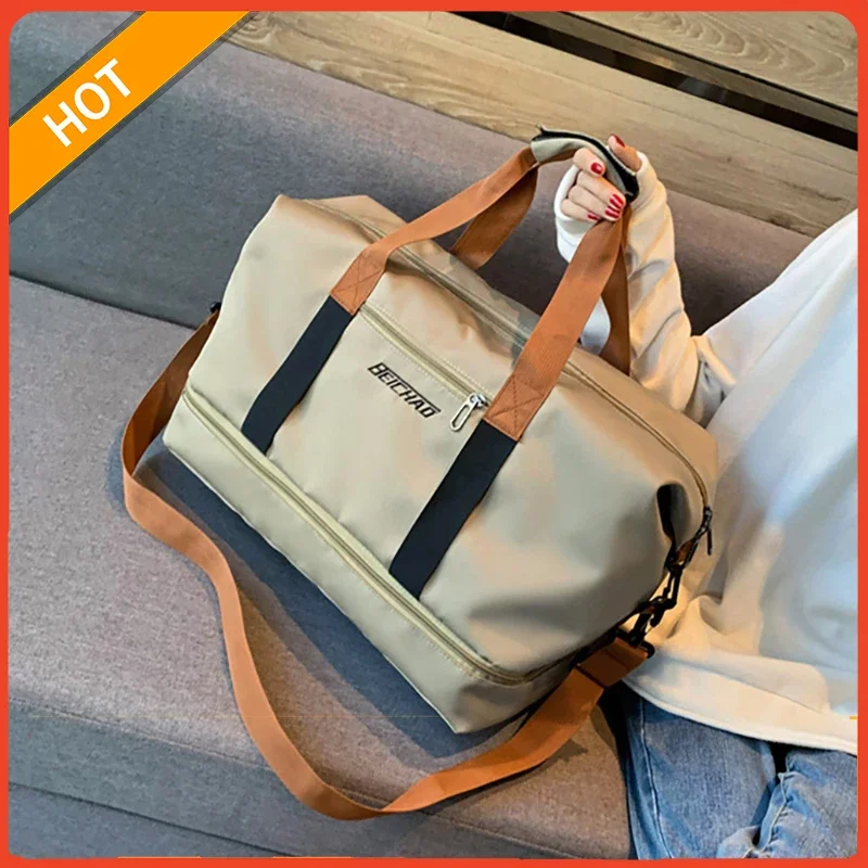 Unisex Large Capacity Travel Tote Bags Women Canvas Travel Handbag
