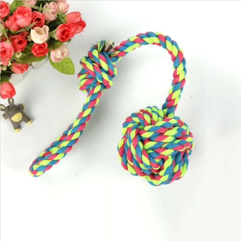 Hand Drawn Cotton Rope Toy Pet Dog Toy Pet Interactive Pull Rope Pet Training Toy