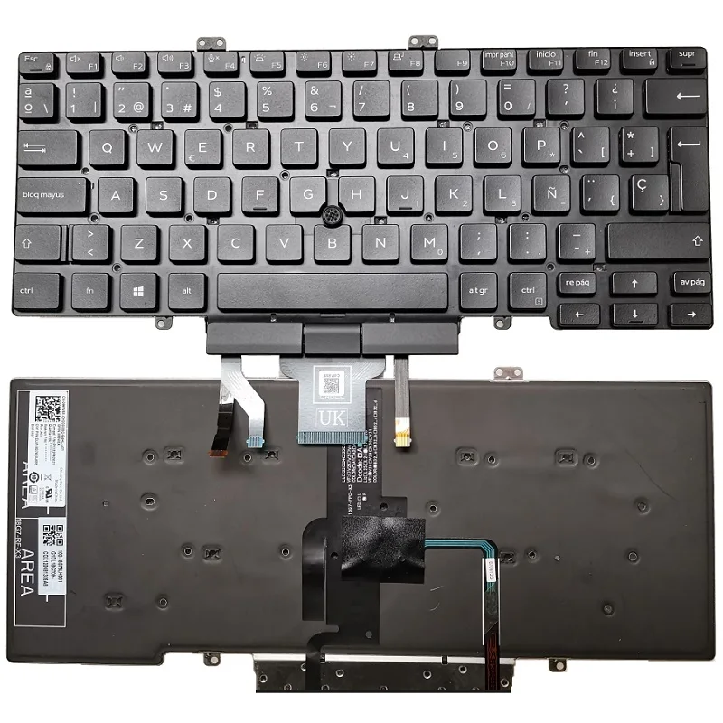 Espanhol Novo Teclado para Dell Latitude 5400 5401 5410 54112023 Portátil 096w5x Retroiluminado com Ponteiro
