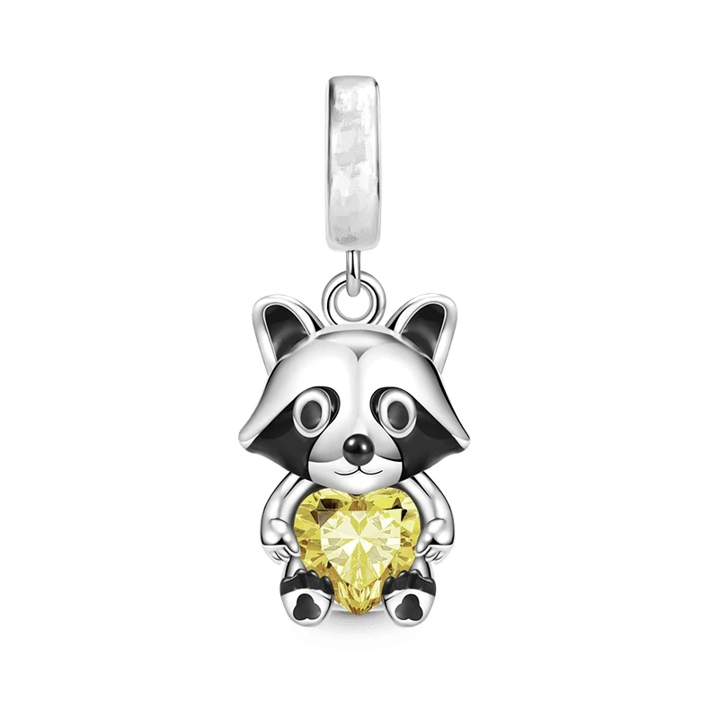 Steampunk Bear Pendant Sparkling Cute Panda Charm Bead Fit Original 925 Sterling Silver Bracelet DIY Jewelry Fashion Gift 6