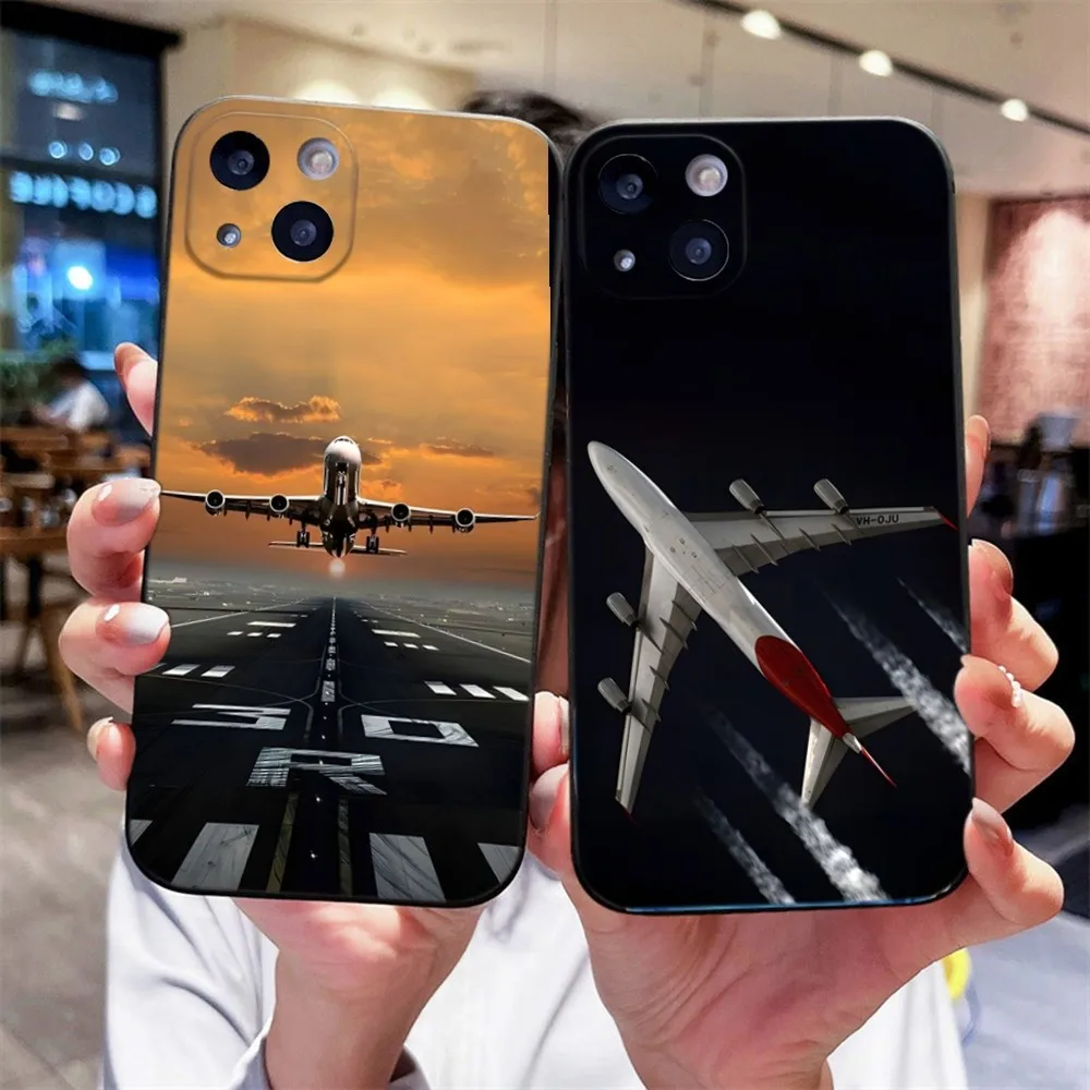 Custodia Per Telefono Aereo Aereo Aereo Per Iphone 15,14,13,12,11 Plus,Pro,Max,Xr,Xs,X,7,8 Plus,Se,Mini Silicone Morbido