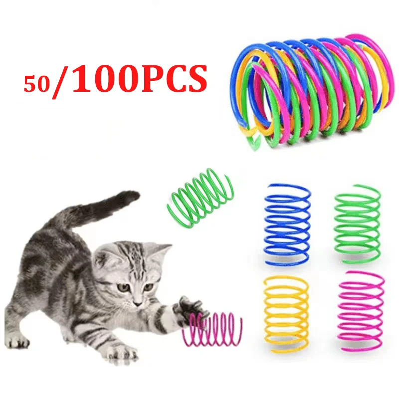 50100pcsKittenCatToysWideDurableHeavyGaugeCatSpringToyColorfulSpringsCatPet.png