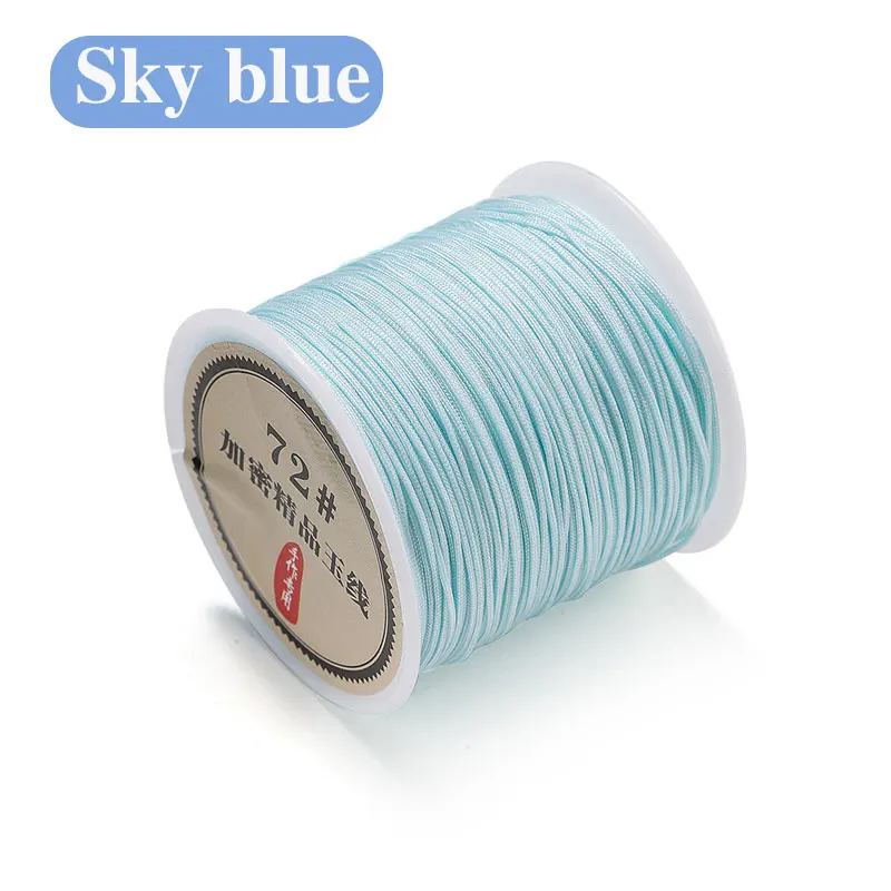 Premium Satin Nylon Thread Cord for Handmade Jewelry and DIY Crafts - 50M Roll, 0.8mm Thickness