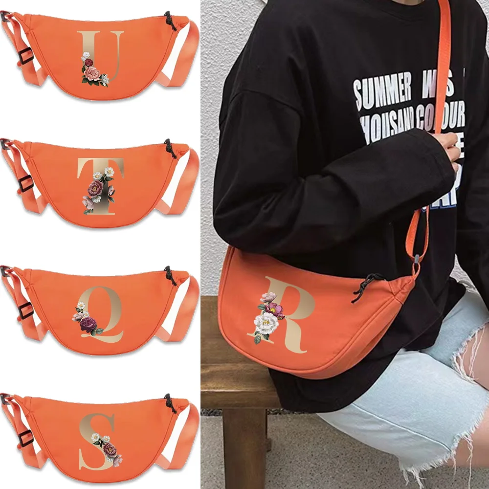 

Crossbody Bag Women Shoulder Bags Nylon Female Cute Tote Clutch Handbags Messenger Handbags Fashion Gold Letter Series Printing