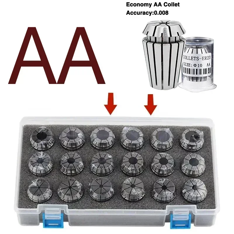 

ER11 ER16 ER20 ER25 ER32 ER40 Collet Chuck Spring Collet Chuck Set Suit A AA Grade for CNC Milling Tool Holder ER Collet Chuck