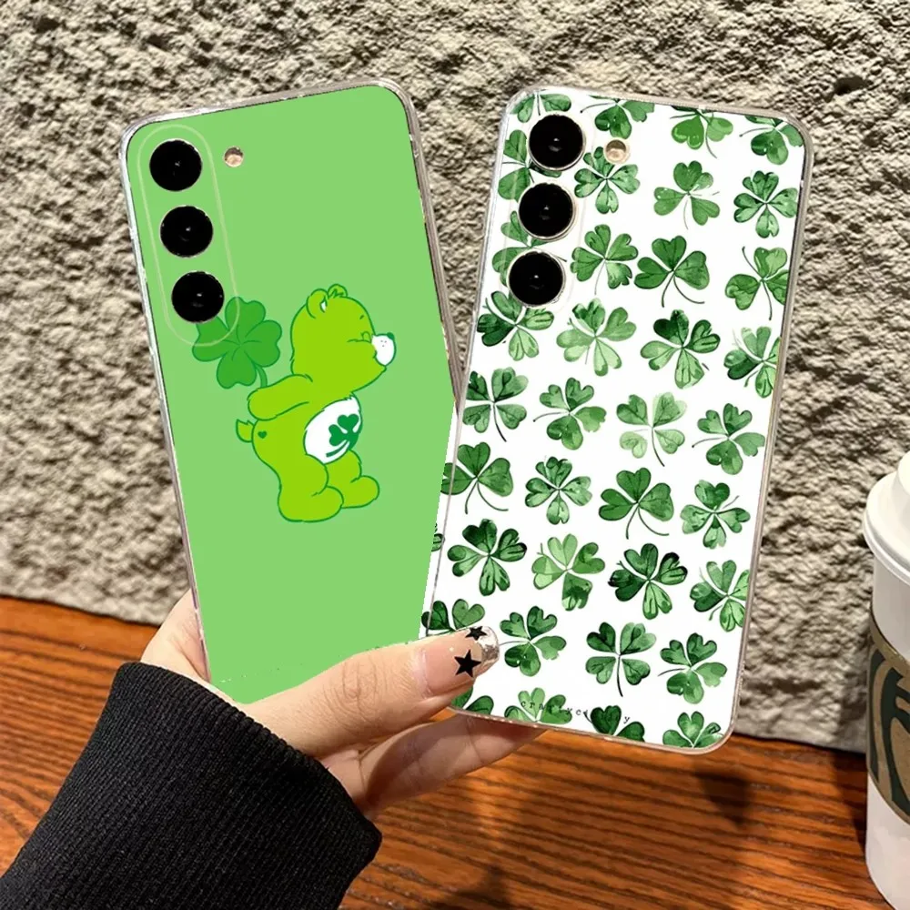 Custodia Per Telefono Lucky Four Leaf Clover Per Samsung Galaxy A71,70,52,51,40,31,A50,30S,21S, Note20Cover Ultra Trasparente
