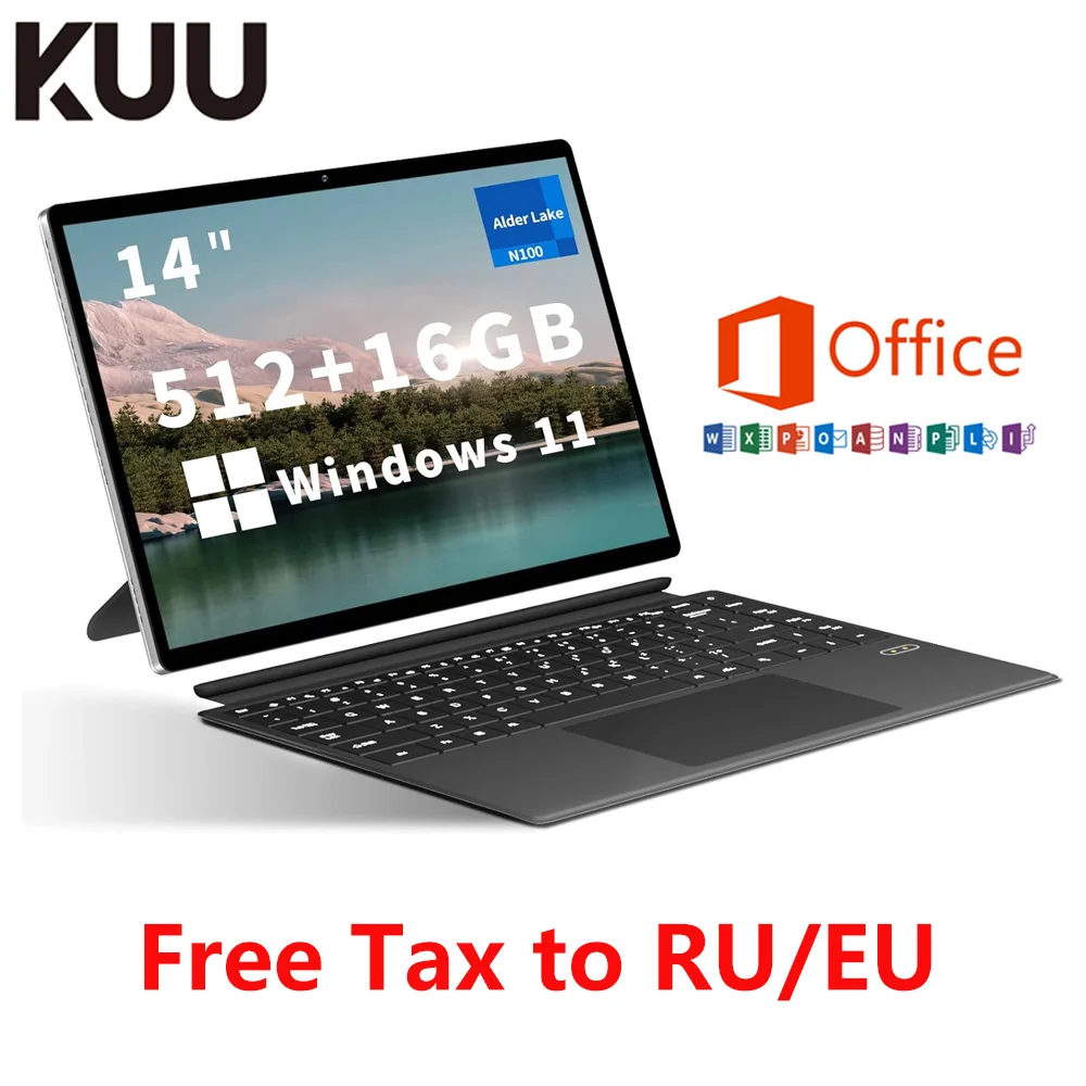 14 Pollici Touch 2 In 1 Laptop Intel N100 16Gb Ddr5 512Gb Ssd Windows 11 Pro Tastiera Retroilluminata Wifi 6 Con Ufficio 365