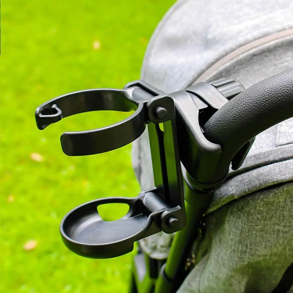 Foldable Baby Stroller Cup Holder Rotatable Black Stroller Bottle Holder Non-slip Secure Children Bicycle Cup Rack