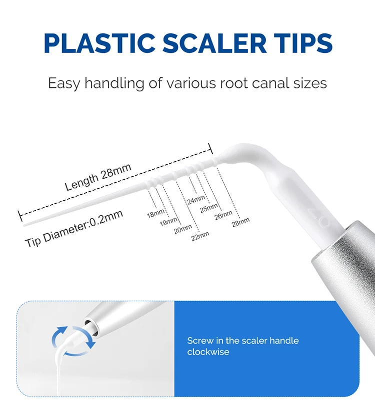 AZDENT Dental Air Scaler Handstück Aktivierung Bewässerung Perio Scaling mit 5 Stück Endodontie Kunststoffspitzen 2/4 Löcher Zahnmedizin – Detail 5
