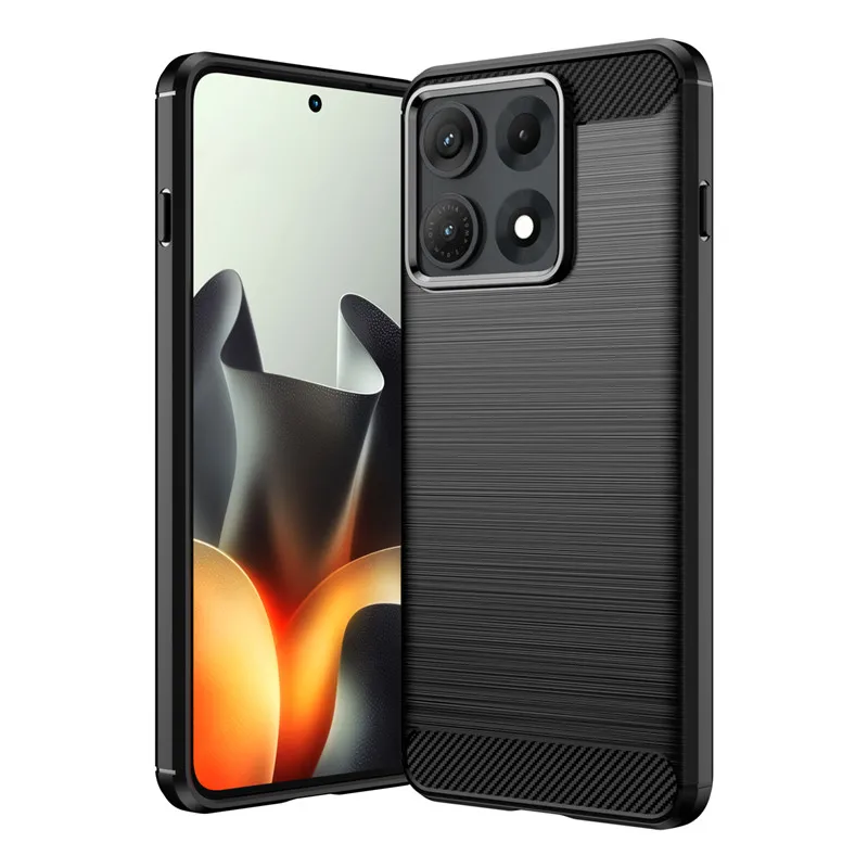 Carbon Fiber Brushed Soft Silicone Shockproof Case
