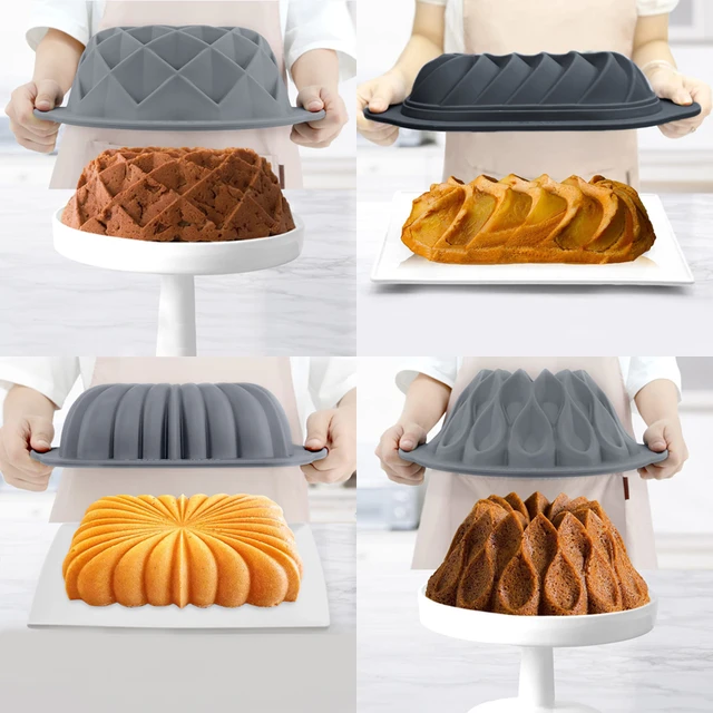 6-Cavity Metal Reinforced Silicone Mini Fluted Cake Pan by