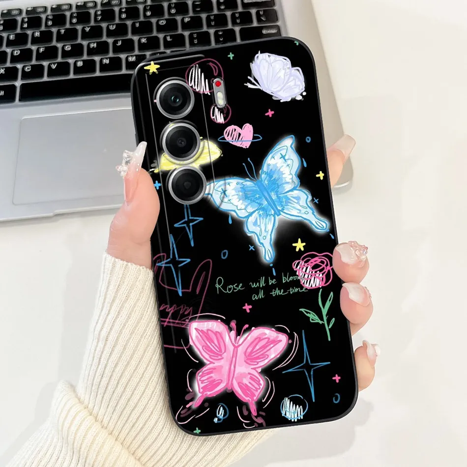 Elegant Butterfly Floral Soft Silicone Phone Case and Bumper