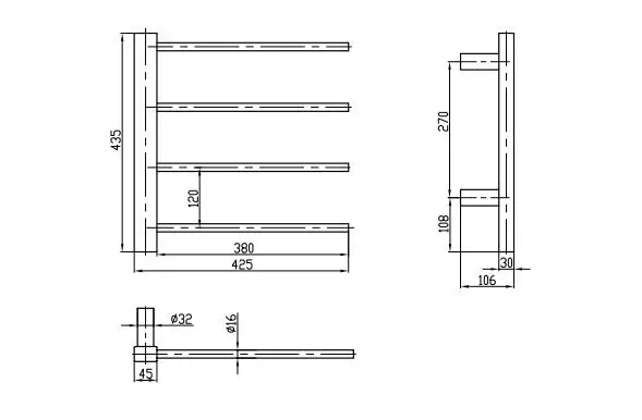 Description Picture 4 of itemCE Approved Electric Towel Rail Wall-mounted Towel Warmer Rack 4 Bars Bathroom High End Heated Towel Rack