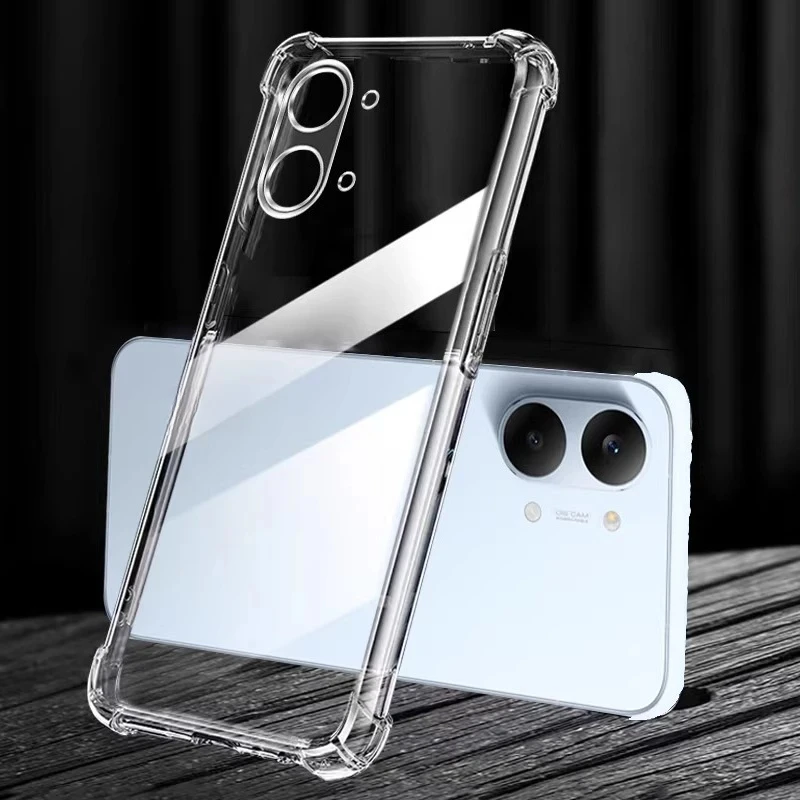 Shockproof Transparent Silicone Back Cover with Airbag Design
