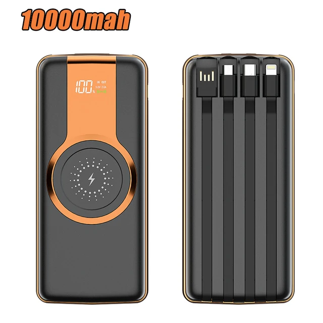 New 10000mah Power Bank 15W Wireless Charging Power bank For iPhone Xiaomi  Samsung Portable Charger External