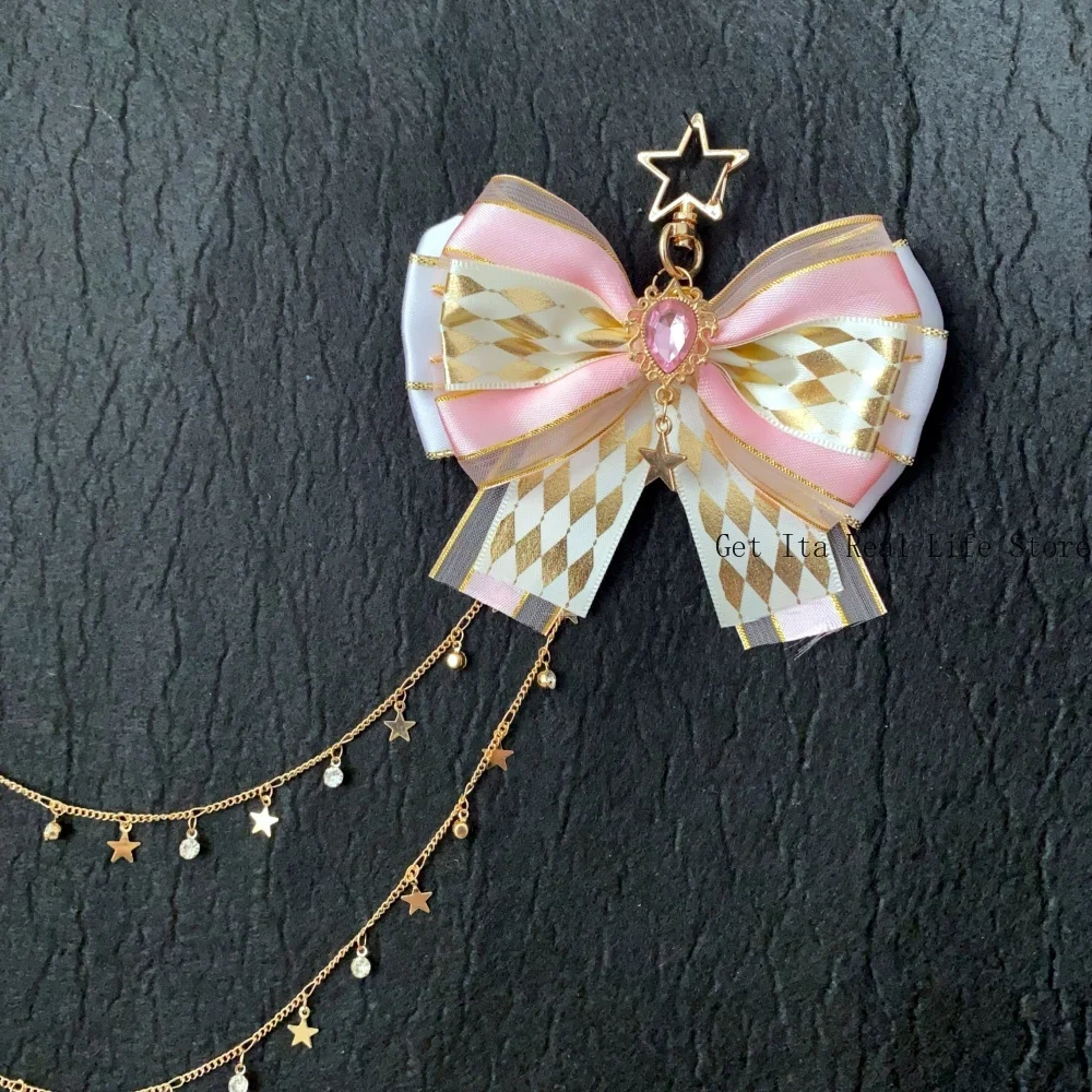 Italife 40 Cm Gold Chain with Bow Ita Bag Accessories Set Women Anime Display Itabag Charm Decoration Stars Chain for Girls H371
