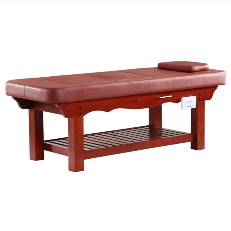 Multi-functional solid wood automatic moxibustion salon massage bed physiotherapy bed