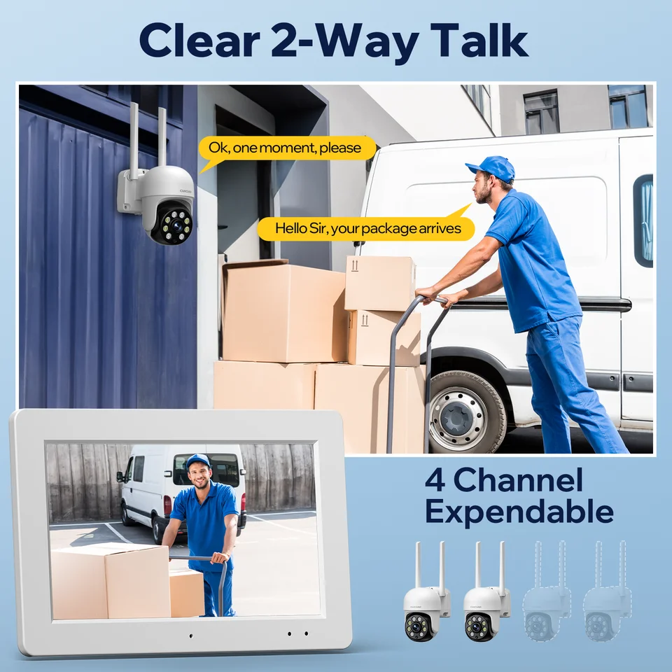 ワイヤレスセキュリティカメラ,4チャンネルcctv nvr,屋外用監視キット