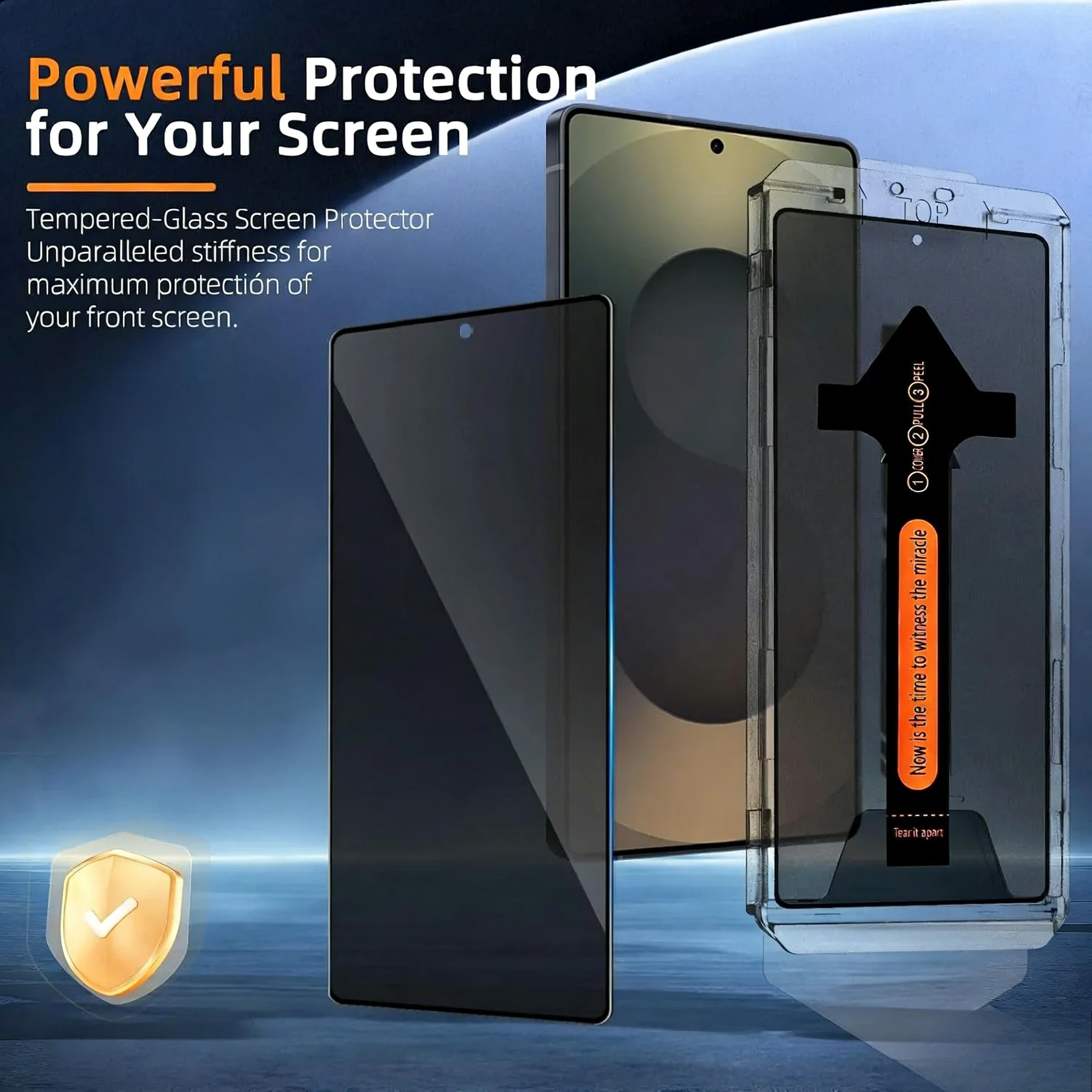 Premium Tempered Privacy Glass Screen Protector with Auto Dust Elimination and Bubble-Free Installation, 2-Pack