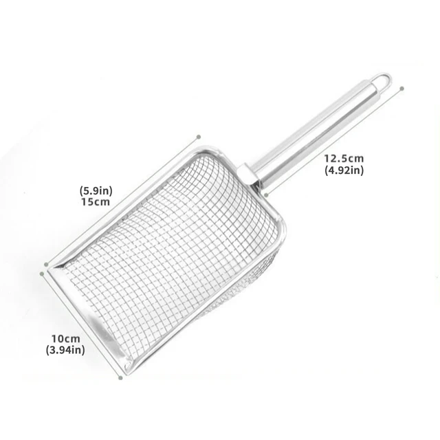 Stainless Steel Mesh Cat Litter Scoop Durable Litter Cleaner Corner Shovel Litter Shovel Pet Cleaning Tool Cat Supplies 6