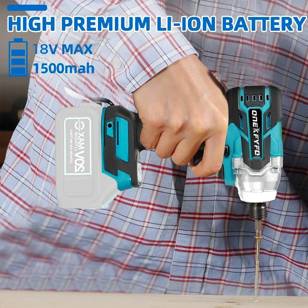 18V Cordless Electric Screwdriver Speed Brushless Impact Wrench Rechargable Drill Driver LED Light For Makita Battery 4