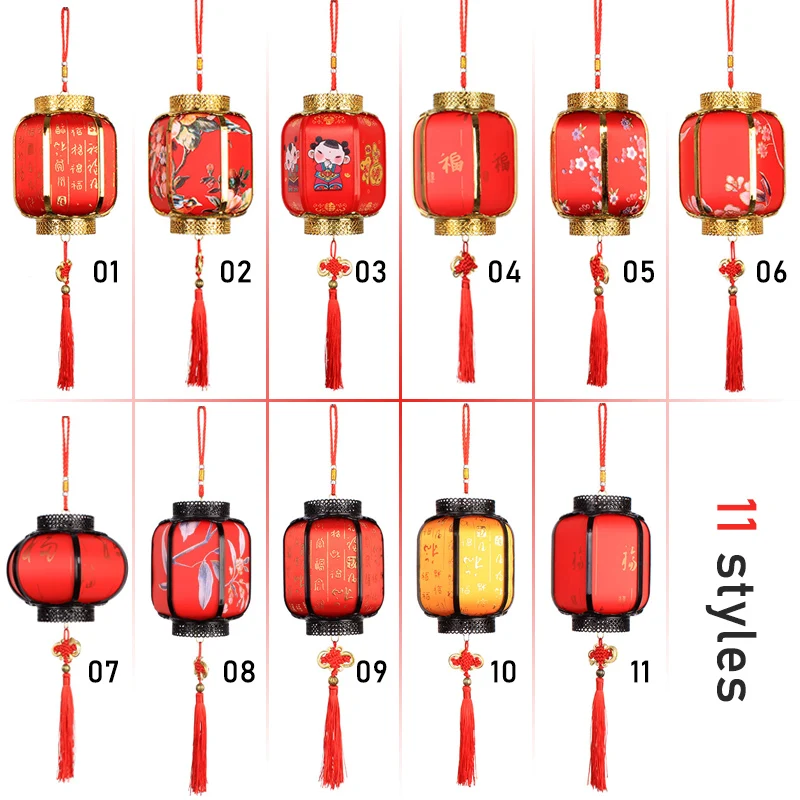 Retro Style Portable Blossom Flower Light Lamp DIY Chinese Lantern Palace Glowing Lanterns For Mid-Autumn Festival Party Decor