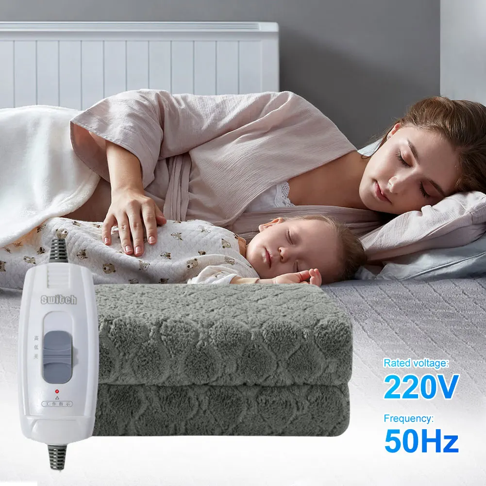 220V Security Plush Electric Blanket Bed Single Fleece Heated Blanket Soft Electric Heating Warmer Heater Carpet 1.5m electric heating blanket