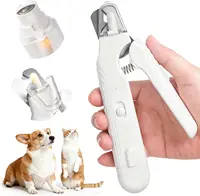 2 in 1 Pet Nail Clippers Dog Nail Grinder for Small Dogs Cats Claw Trimmer with 2 LED Lights Splash Guard Pet Nail Grooming Tool
