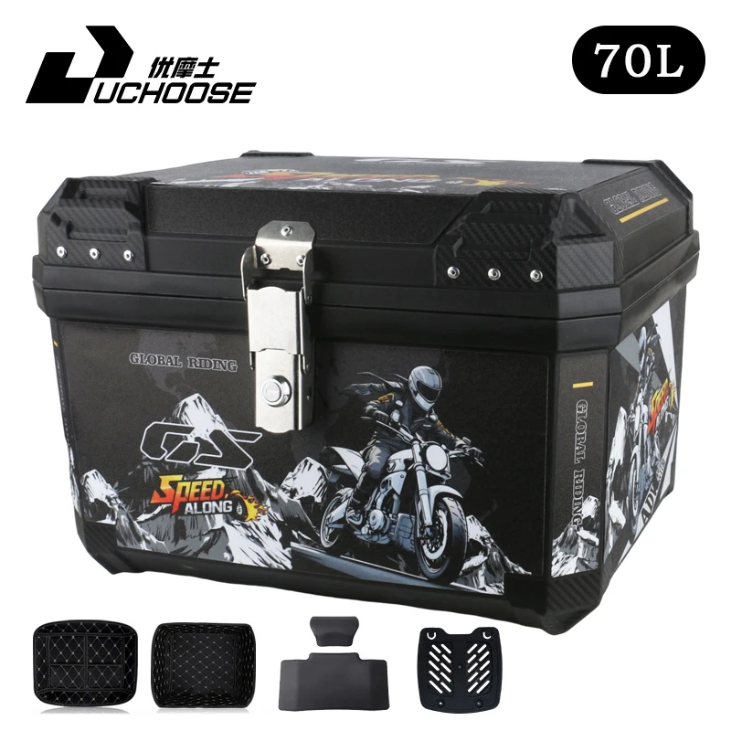 70L Tail Box Motorcycle Universal Trunk For R1200GS R1250GS F800GS F850GS G310gs Top Rear Luggage Tool Large Capacity