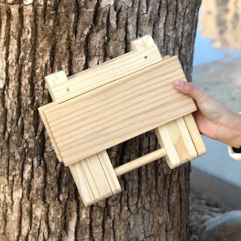 Natural Bamboo Folding Chair Portable Simple Wooden Folding Stool Outdoor Fishing Chair Small Stool Fold Away Beach