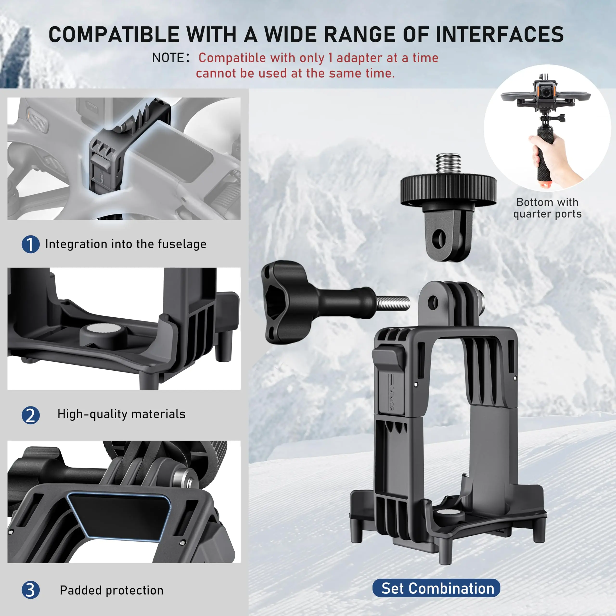 Support Lumière pour DJI Avata 2, Compatible GoPro Insta360