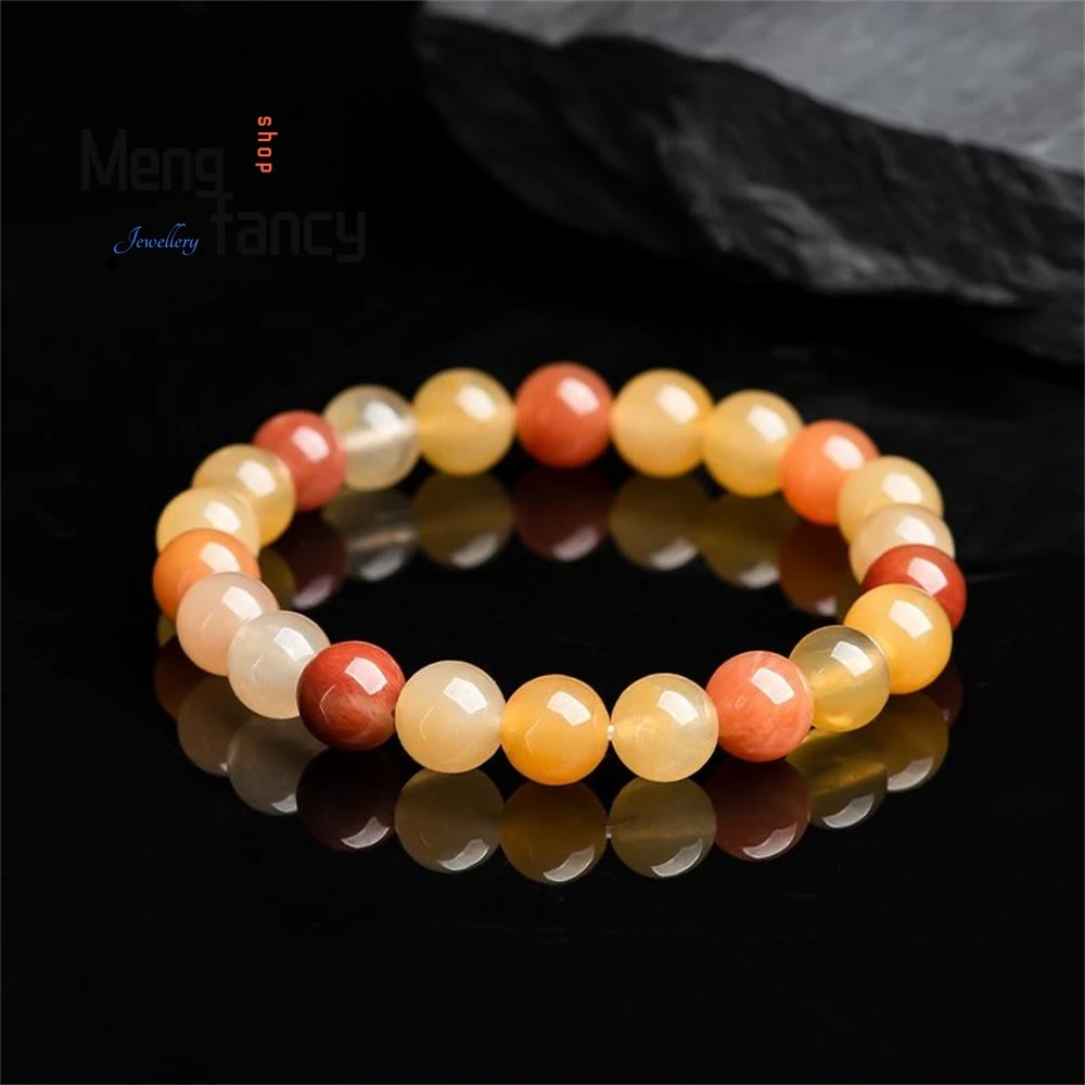 

Natural Golden Silk Jade Round Bead Strings Personalised Ancient Style Women's Models Sexy Young Girls Fashion Exquisite Jewelry