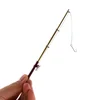 1Pcs 1/12 Doll House Miniature Metal Fishing Pole with Hook Model Toy Mini Fishing Rod Decoration Dollhouse Accessories 1