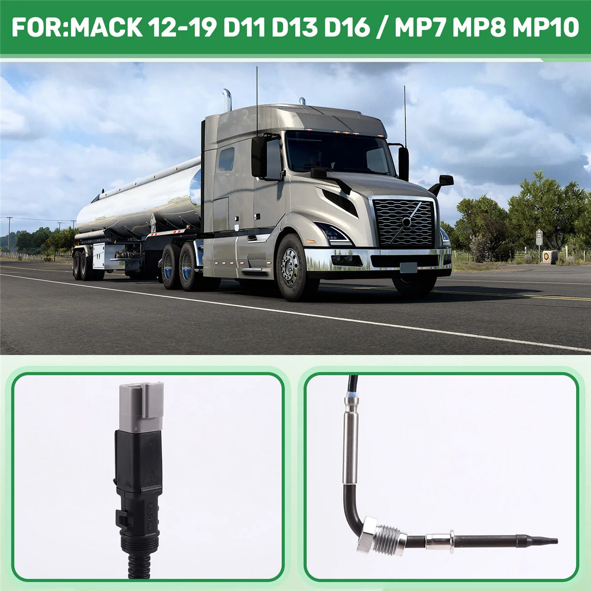 21225020 Car Gas Temperature Sensor Fits for Volvo Mack 12-19 D11 D13 D16 / MP7 MP8 MP10