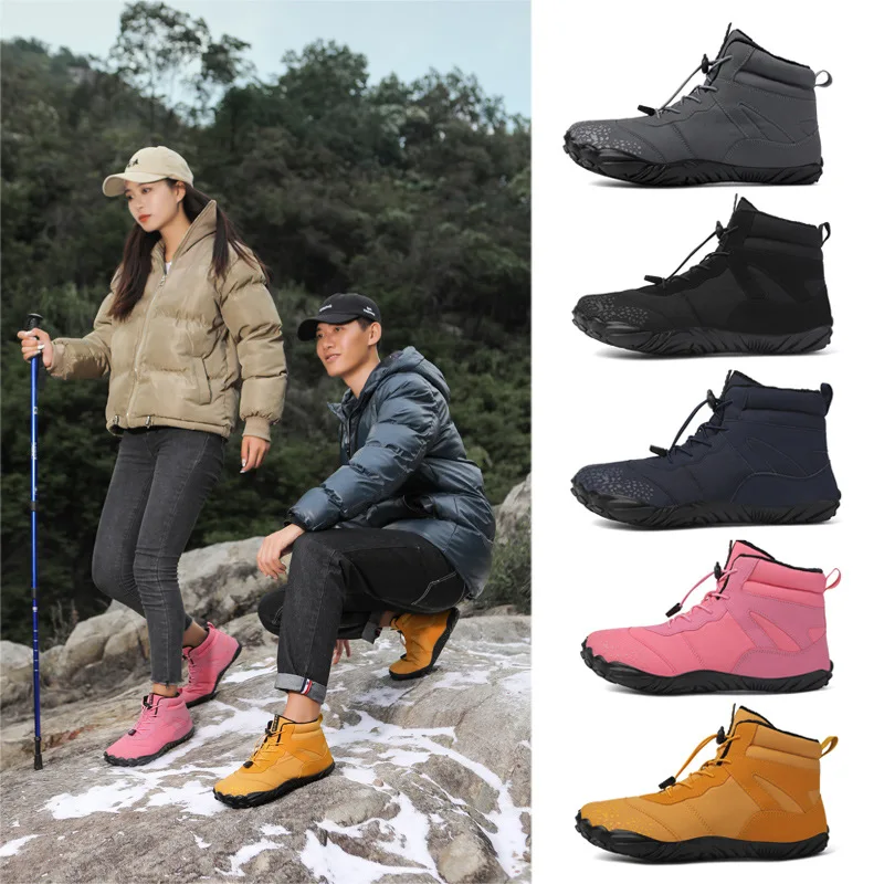 

Winter Snow Boots Plush Warm Camping Hiking Mens Sneakers Trail Trekking Outdoor Sports Shoes Women Winter Boots Size 36-47