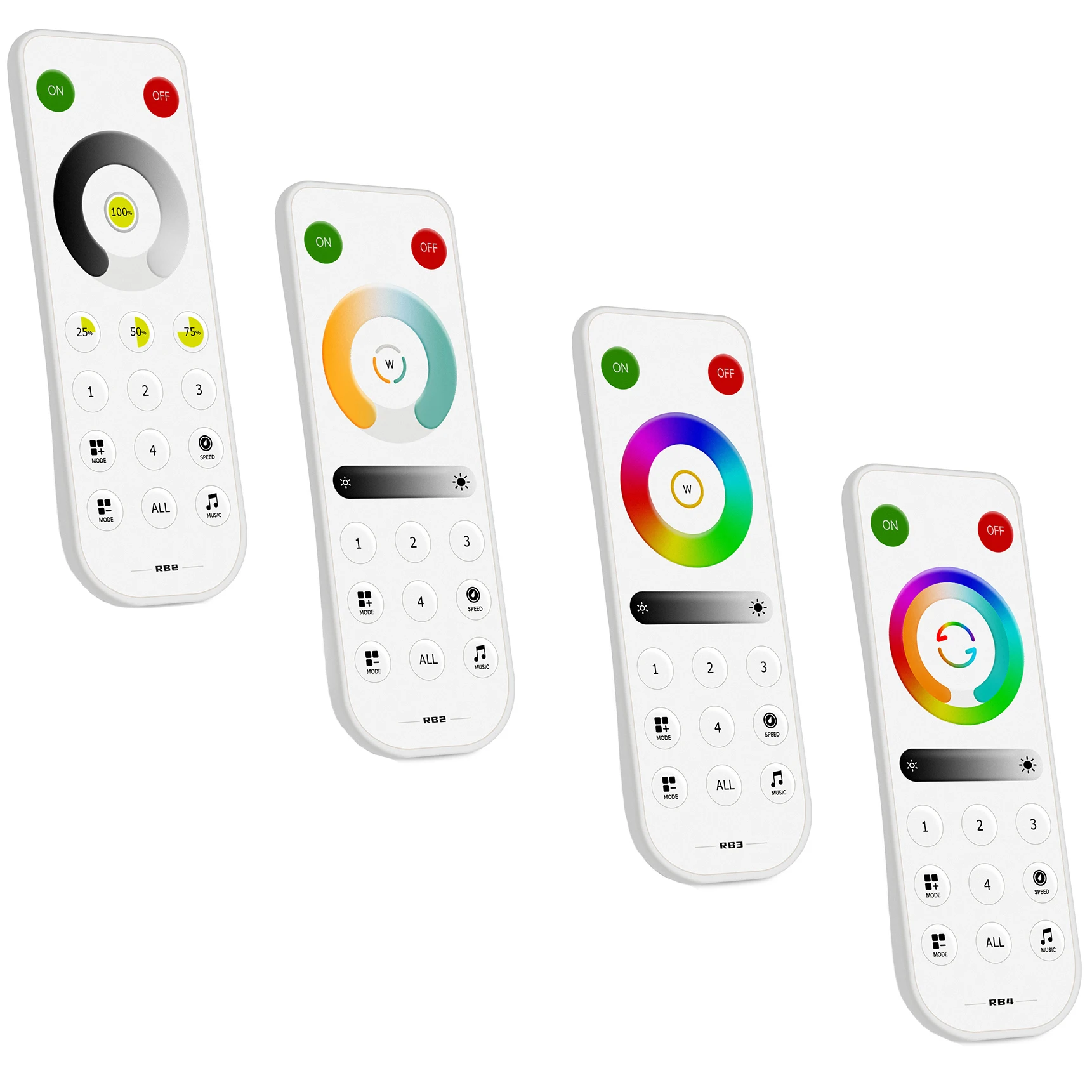 Rb1-Rb4 Ultrasottile Touch Spi Pwm Led Remote Per Controller Sp63 * E 2.4Ghz Ws2812B Fcob Dim Cct Rgb Rgbw Pixel Led Light Strip 3V