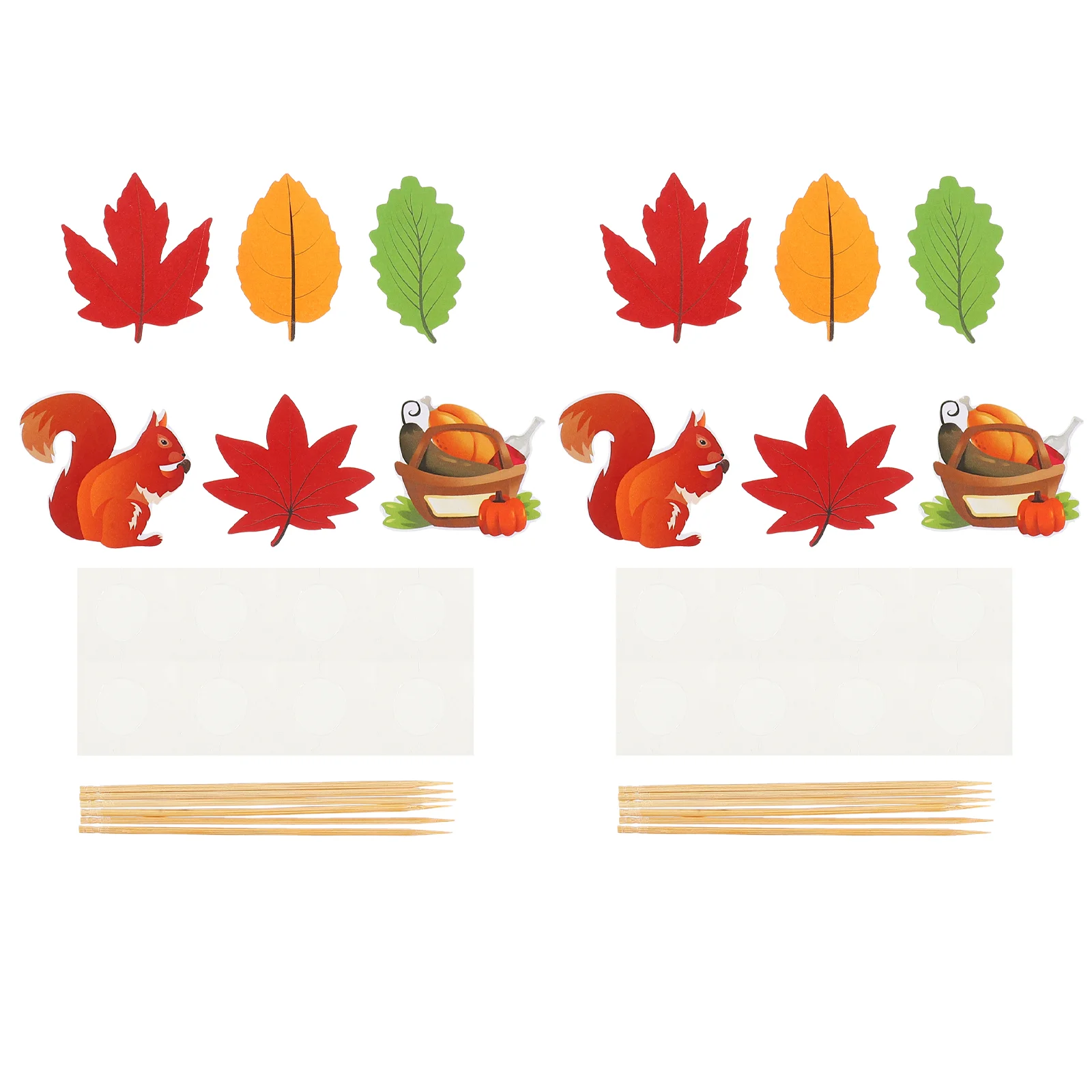 

12 Pcs Thanksgiving Cake Inserts Cartoon Cupcake Decor Toothpick Decorative Autumn Themed Wood Topper