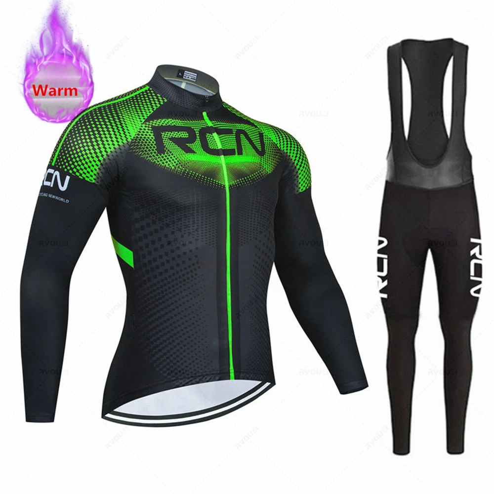 RVOUEI Thermal Fleece Cycling Jersey Set Team Winter, Racing Bike Suit, Mountain Bicycle Clothing, Ropa Maillot Ciclismo Hombre - Image 4
