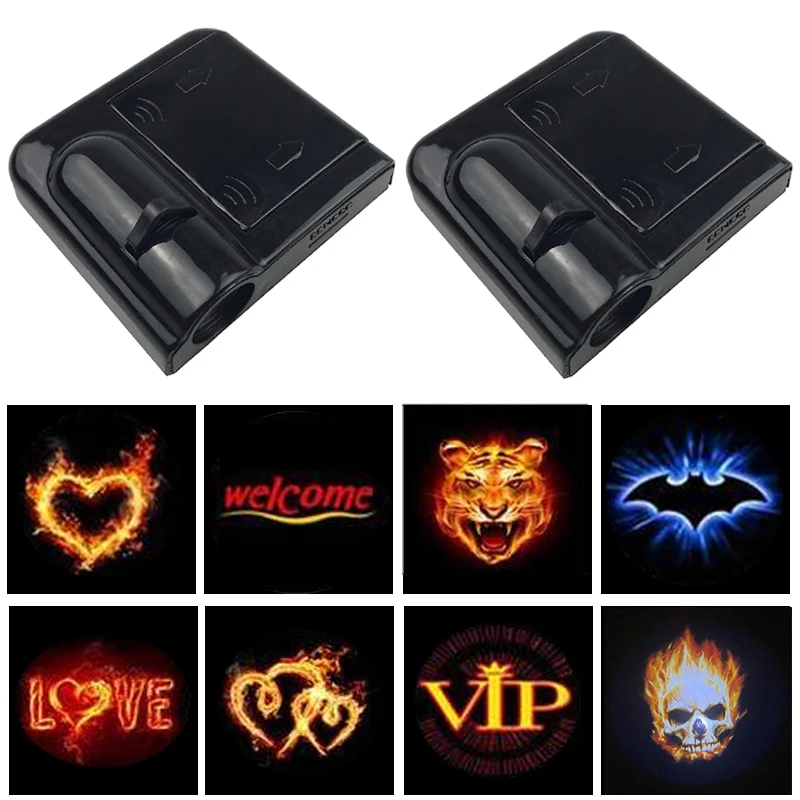 1PC Customized Logo Wireless Car Door Logo Light Car Styling