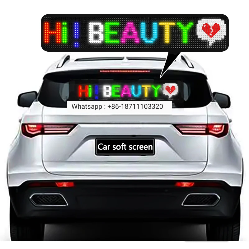 

Mini LED Sign 5V USB Scrolling LED Sign Bluetooth APP Control DIY Text Pattern Flexible LED Sign For Concert Store Party Car