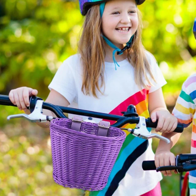 Juego de cesta para bicicleta para niña, con streamers, accesorio para  bicicleta para manillar delantero